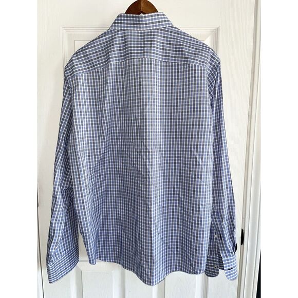 Set of 2 Blue Plaid Untuckit Long Sleeve Button Up Shirt Mens L - Picture 4 of 14